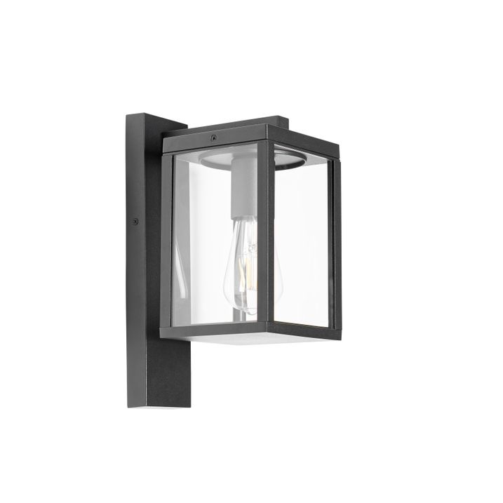 Felinar inteligent de perete pentru exterior negru IP44 incl. Wifi ST64 - Charlois