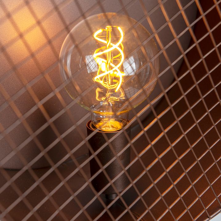 Vintage Floor Lamp on Bamboo Tripod Green with Copper - Barrel