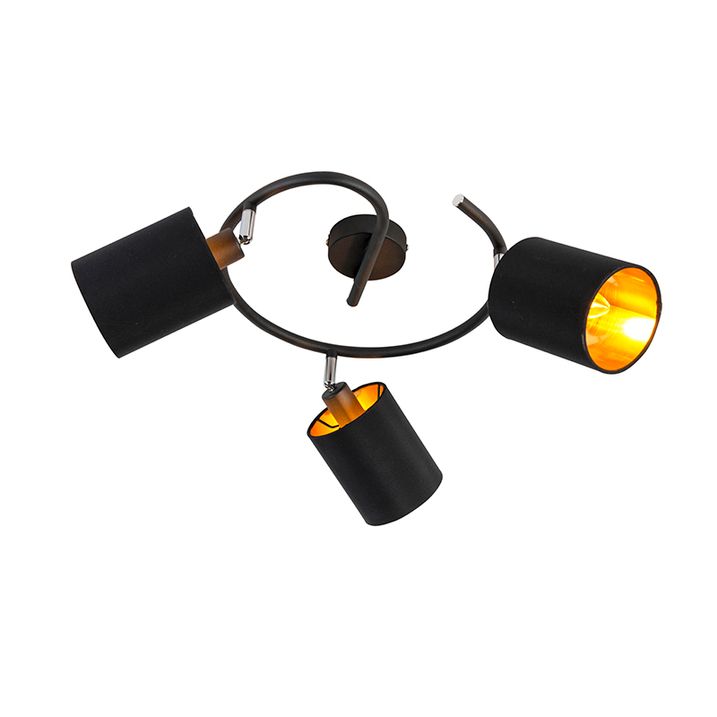 Plafonnier moderne noir 3 lumières - Lofty