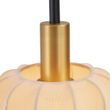 Lampadaire-Japandi-noir-avec-abat-jour-doré-et-beige---Pluni