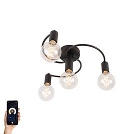Inteligentna lampa sufitowa czarna z 4 żarówkami Wifi G95 - Facile