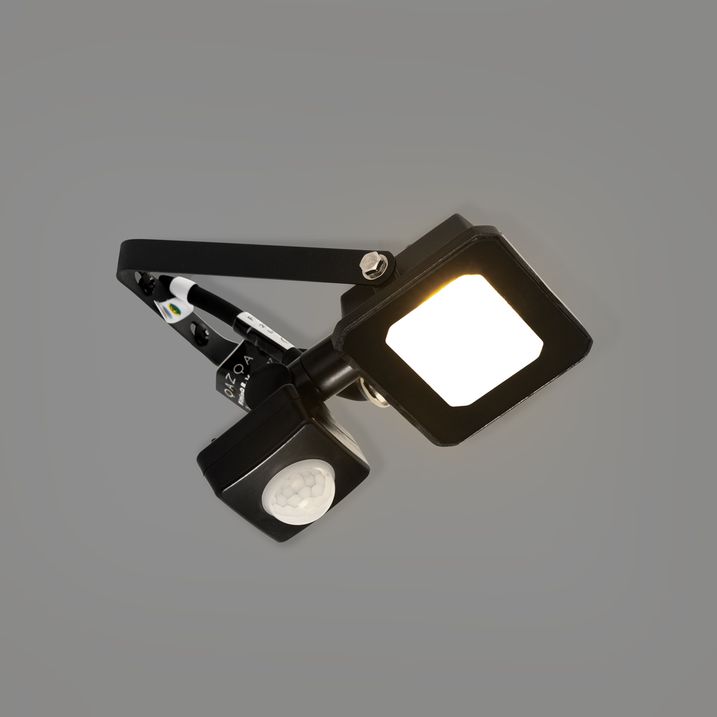 Schwarzer Heizkörper inkl. LED 10W IP65 mit Bewegungssensor - Levana