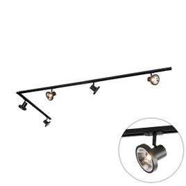 Modern railsysteem met 5 zwarte spots 1-fase 300 cm - Iconic Jeany