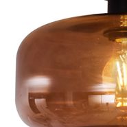 Retro-plafondlamp-zwart-met-brons-glas---Bizle