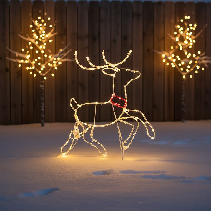 Julegulvlampe hjort 50 cm inkl. LED med timer IP44 - Pax