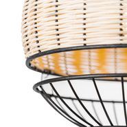 Plafoniera-orientale-nera-con-rattan-25-cm---Emir