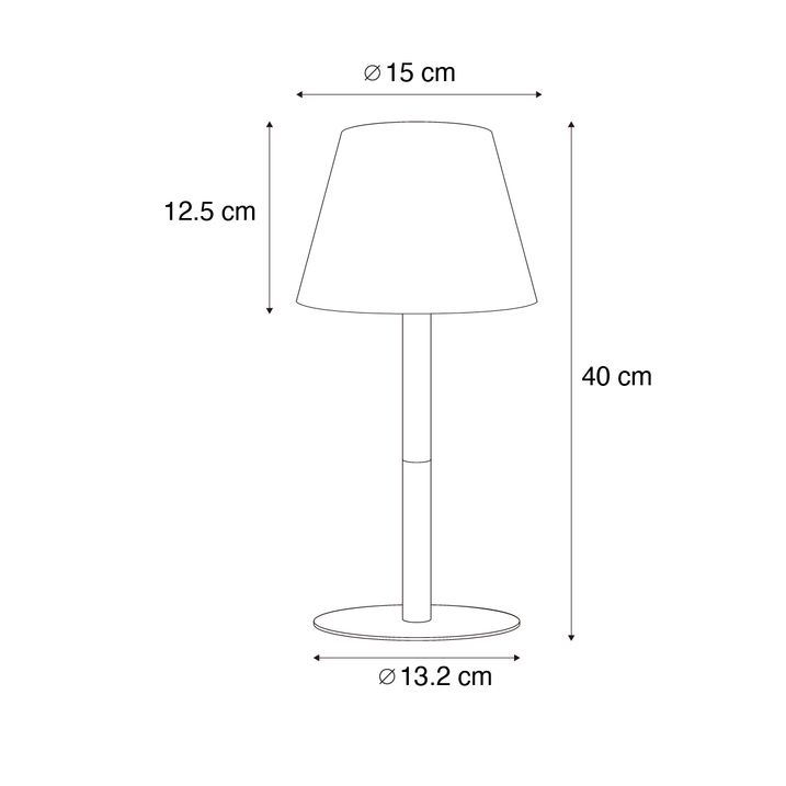 Set de 2 lămpi de masă negre reîncărcabile 40 cm IP54 - Jude