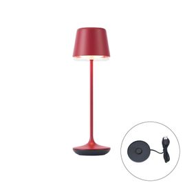 Llambë Tavoline e Kuqe me LED IP65 e Rikarikueshme me Stacion Karikimi - Treble