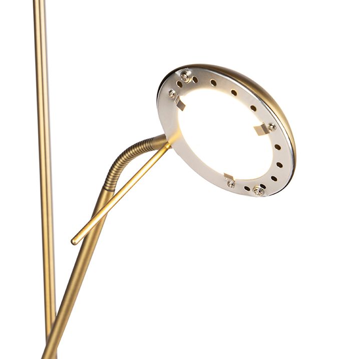 Bronze Floor Lamp with Reading Lamp Incl. LED and Dimmer - Diva 2