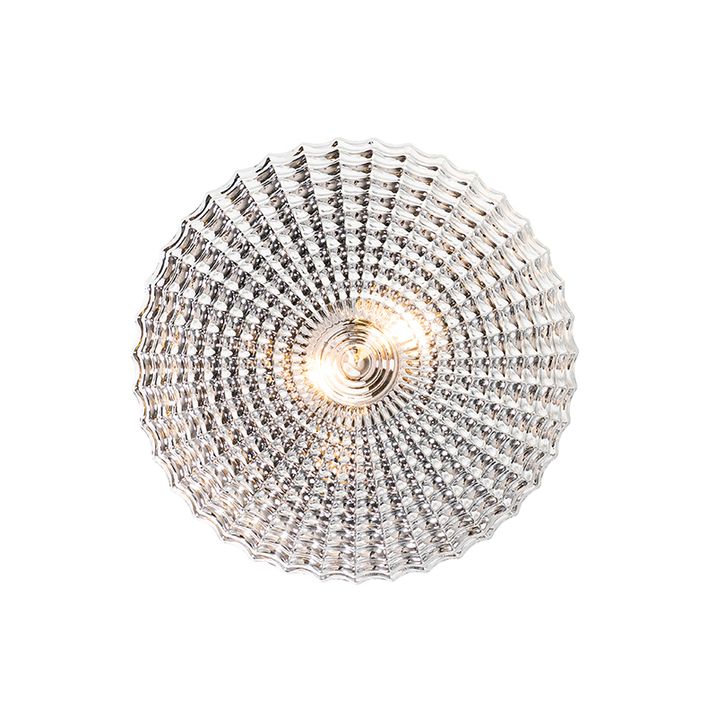 Klassieke plafondlamp zwart met smoke glas 35 cm IP44 - Nohmi