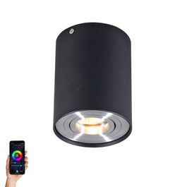 Pametni ugradni reflektor crni sa čelikom uklj. WiFi GU10 - Rondoo Up