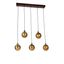 Candeeiro-de-suspensão-industrial-bronze-com-madeira-5-luzes---Haicha
