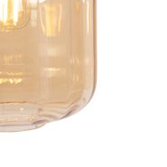 Lampada-a-sospensione-di-design-nera-con-vetro-ambrato-3-luci-161,5-cm---Qara