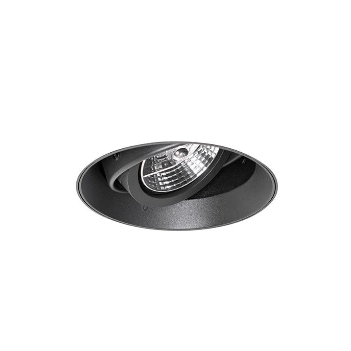 Ensemble de 6 spots encastrables modernes noirs GU10 AR70 ronds sans bordure - Oneon