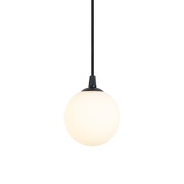 Moderne Pendelleuchte schwarz mit weissem Glas für Schienensystem 1-phasig - Slimline Eira