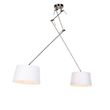 Viseća-lampa-sa-platnenim-sjenilima-bijela-35-cm---Blitz-II-čelik