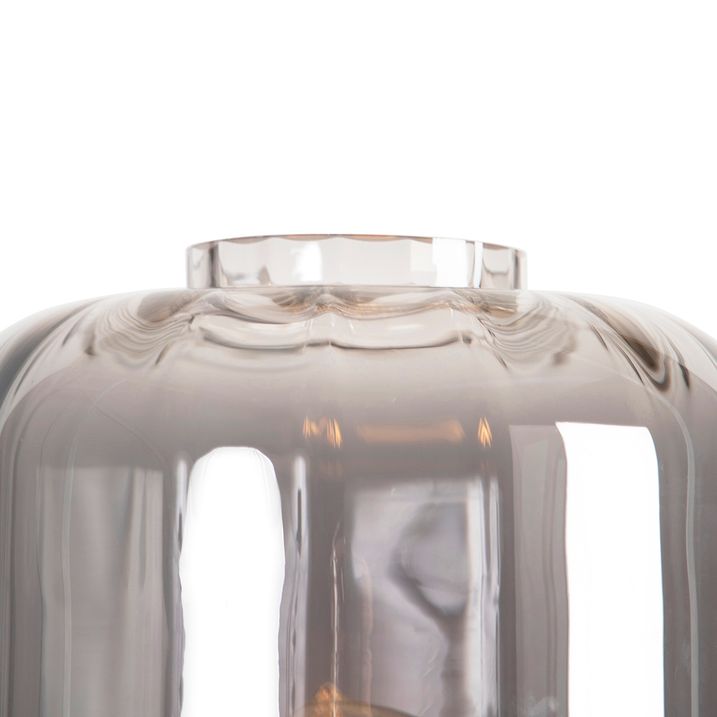 Smarte Stehleuchte schwarz mit Rauchglas inkl. Wifi ST64 - Qara