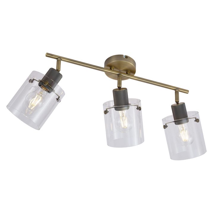 Faretto da soffitto di design bronzo con vetro trasparente 3 luci - Domo