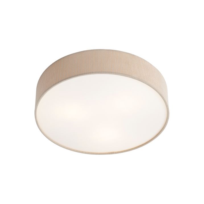 Plafonieră modernă gri-maroniu cu abajur de catifea 46cm 3 lumini - Luz