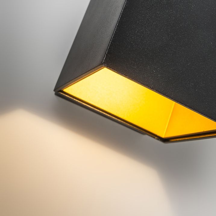 Set mit 2 Design-Wandleuchten Schwarz/Gold inkl. LED - Caja