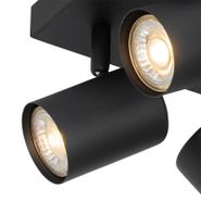 Lámpara-de-techo-moderna-negra-4-luces-ajustable-cuadrada---Jeana