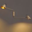 Moderne-wandlamp-taupe-met-goudkleurige-binnenkant-verstelbaar-2-lichts---Lune