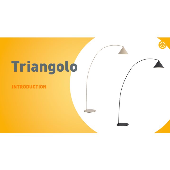 Retro Floor Lamp Beige with White Interior - Triangolo