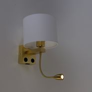 Настінний-світильник-золото-з-USB-і-абажуром-білий-18-см---Brescia-Combi