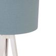 Stojací-lampa-stojan-bílá-s světle-modrým-stínítkem-50-cm---Tripod-Classic