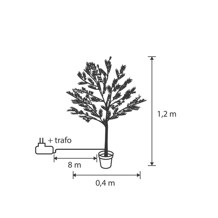Božićna vanjska podna svjetiljka stablo 120 cm uklj. LED s timerom IP44 - Fuyu