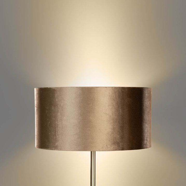 Lábazatos lámpa sárgaréz lábbal és bársony ernyővel bronz színben 50 cm - Simplo