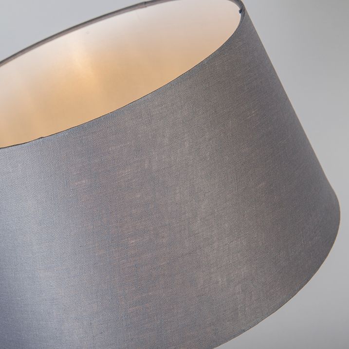 Stolní lampa měděná s šedým stínítkem 35 cm nastavitelná - Parte