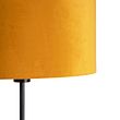 Candeeiro-de-pé-preto-com-abajur-de-veludo-amarelo-ocre-com-dourado-35-cm---Parte