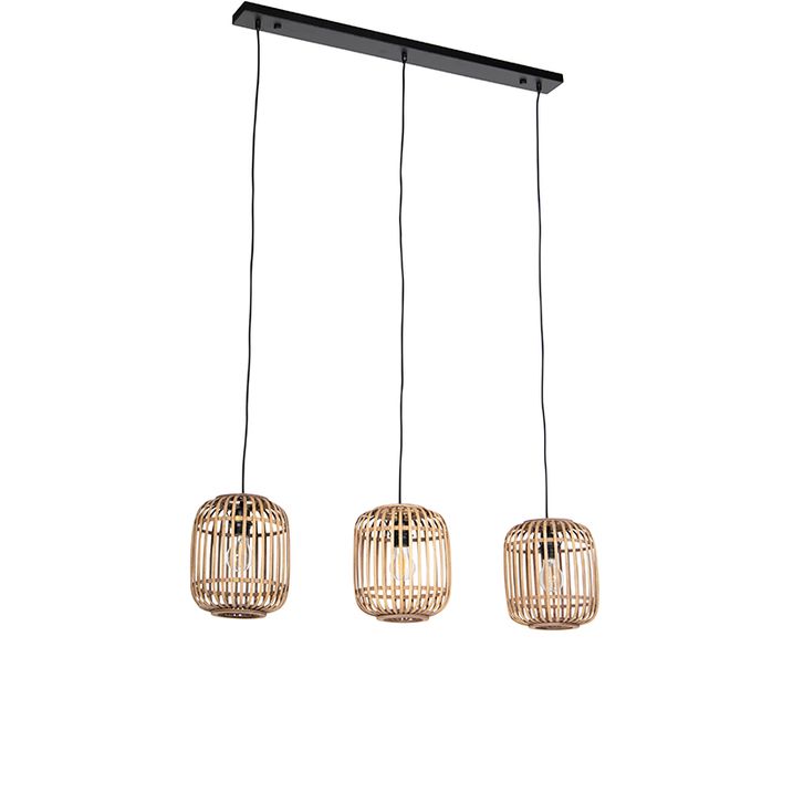 Suspension en rotin rustique 3 lumières - Manille