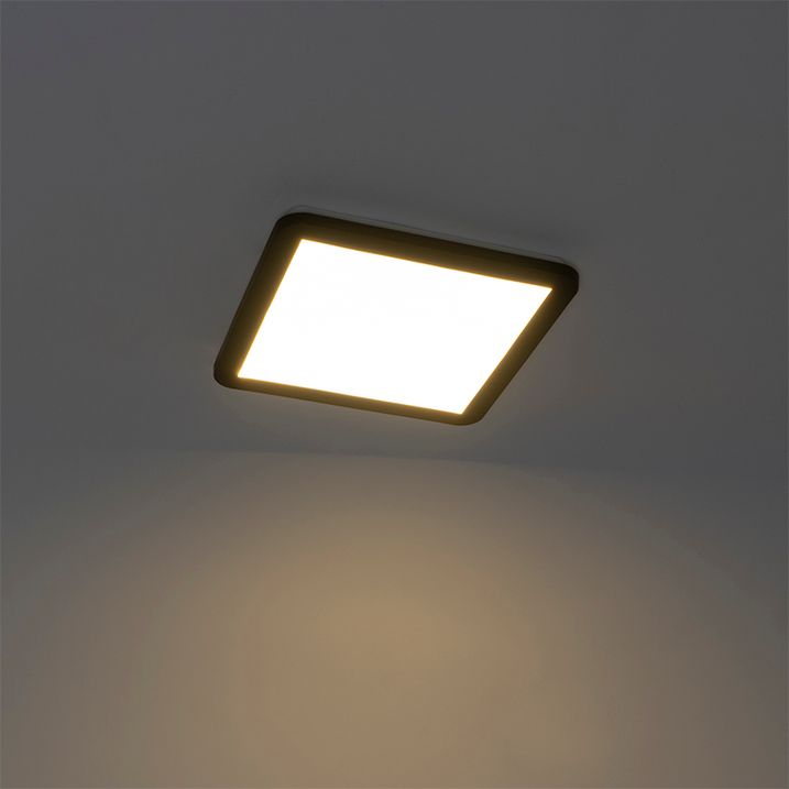 Stropné svietidlo čierne 30 cm vrátane LED 3-stupňového stmievača IP44 - Steve