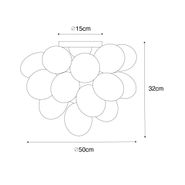 Plafón-inteligente-negro-con-cristal-opalino-6-luces-incl.-Zigbee-G9---Uvas