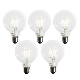 Set van 5 E27 dimbare LED lamp G95 5W 450 lm 3000K