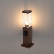 Udendørslampe-rustbrun-45-cm-med-stikkontakt-IP44---Malios