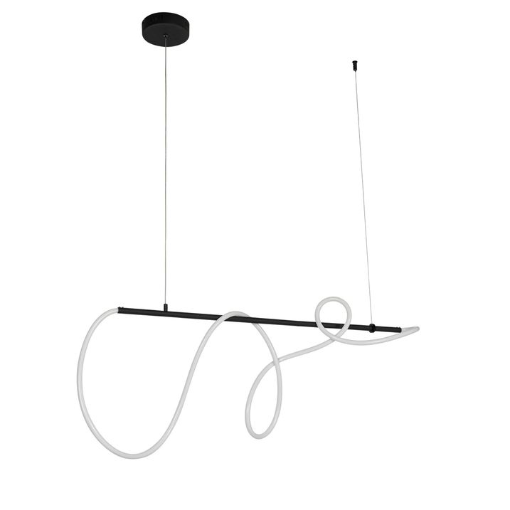 Candeeiro de suspensão design preto com LED regulável em 3 níveis - Danisha