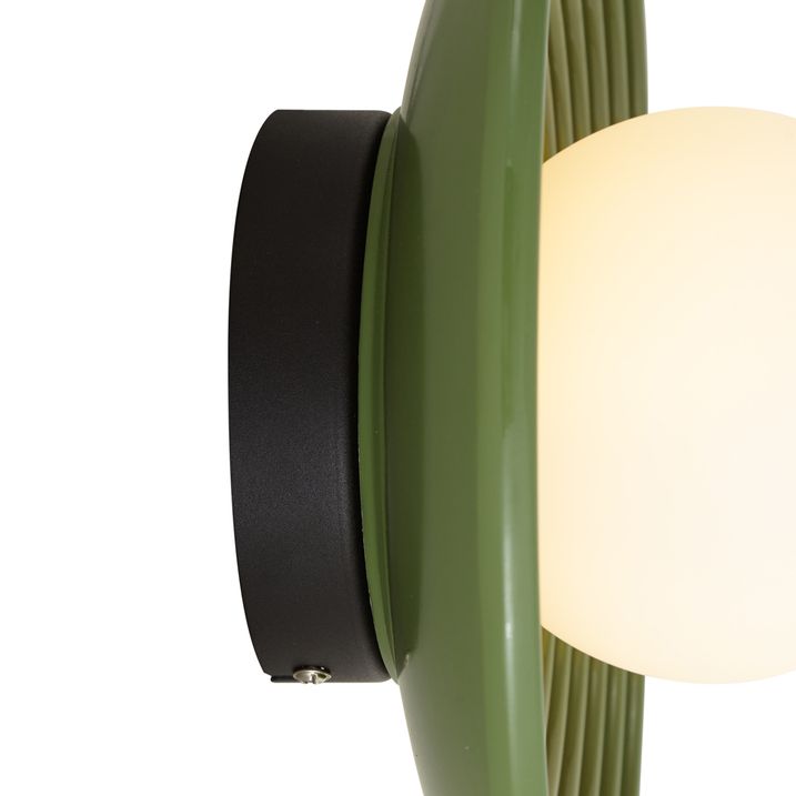 Plafonnier rétro vert avec verre opale - Lila