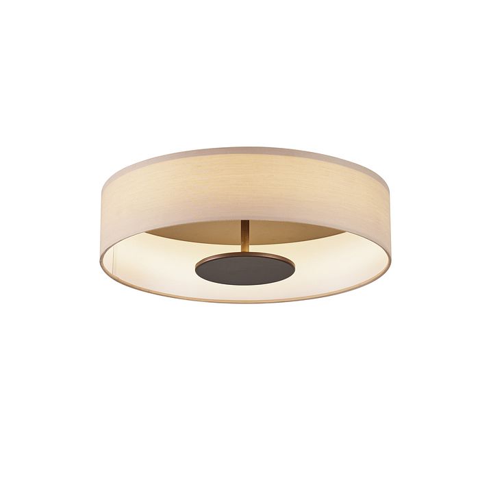 Moderne plafondlamp beige stof incl. LED 3-staps dimbaar - Bredow