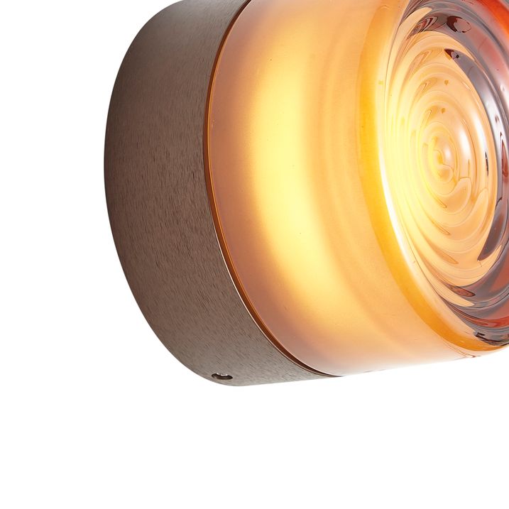 Lampă de perete de design bronz închis cu sticlă ambră IP44 - Michele