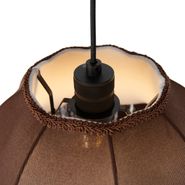Cavalux-Pendant-Lamp:-Black-Fitting,-Brown-Shade-with-White-Interior,-and-Plug---31.5cm
