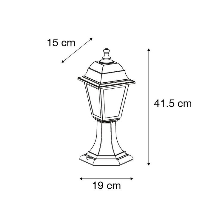 Klasisks āra staba lukturis zelta 44 cm IP44 - Capital