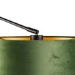 Wandleuchte-schwarz-mit-grünem-Samt-Schirm-35-cm-verstellbar---Blitz