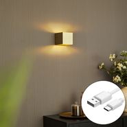 Moderne-Wandleuchte-Gold-inkl.-LED-und-Touch-Dimmer-Wiederaufladbar---Joris