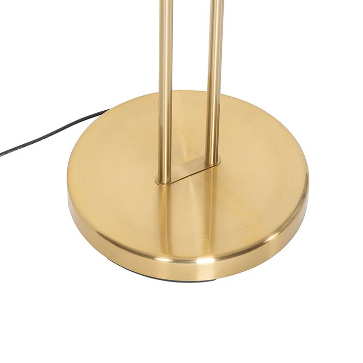 Lampadaire moderne doré avec bras de lecture avec LED et variateur - Divo