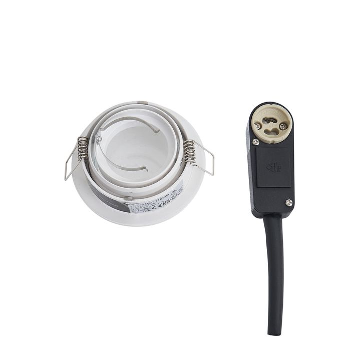 Spot encastrable moderne blanc rotatif et inclinable IP44 - Chuck