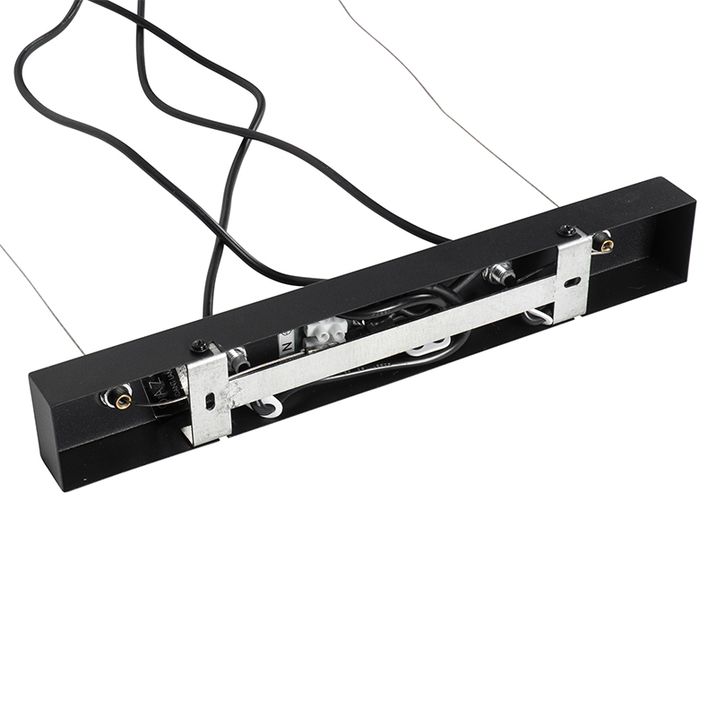 Landelijke hanglamp zwart met hout 3-lichts - Dami Frame