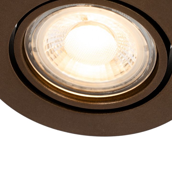 Set mit 6 modernen, schwenkbaren Einbaustrahlern Dunkelbronze - Cisco